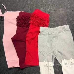 Old Navy Kids Leggings Set - Pink, Red, Gray